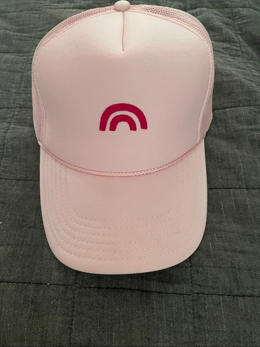 OTTO Pink Trucker Hat with Magenta Rainbow Logo